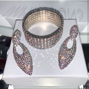 Iridescent Bracelet and Earrings Set